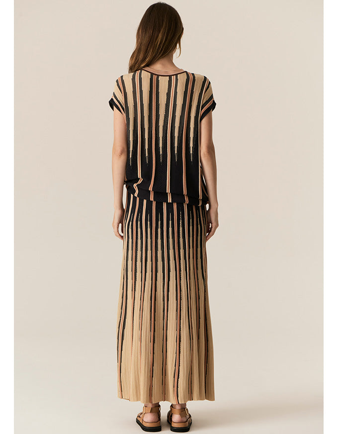 Tedd Knit Skirt Ink/Camel