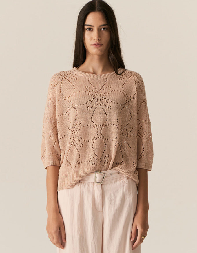 Milton Pointelle Tee Pink
