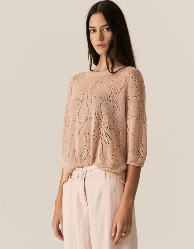 Milton Pointelle Tee Pink