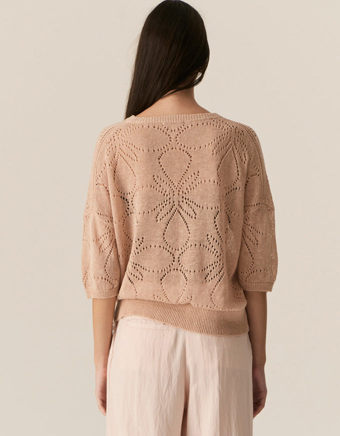 Milton Pointelle Tee Pink