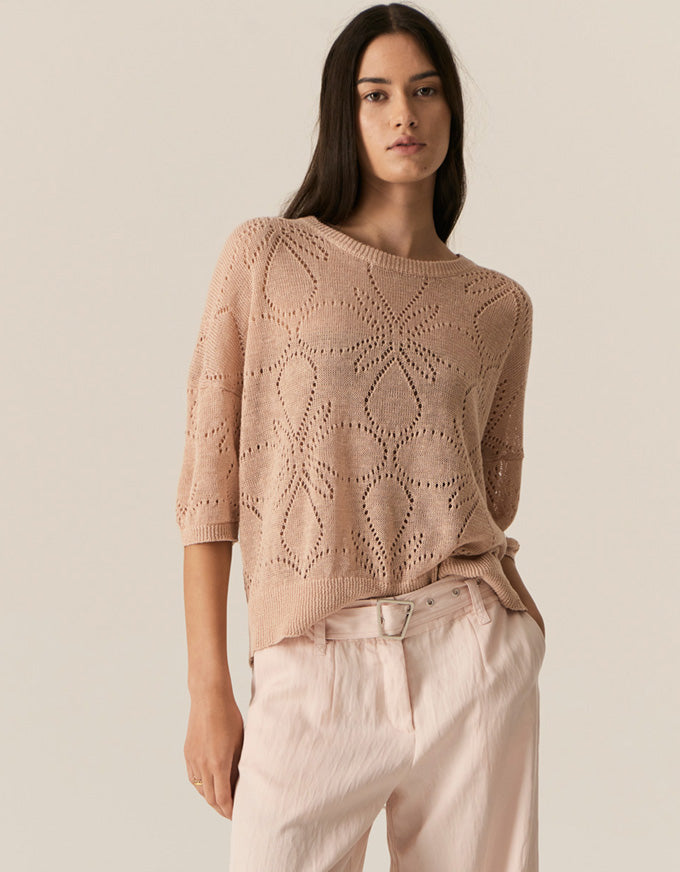 Milton Pointelle Tee Pink