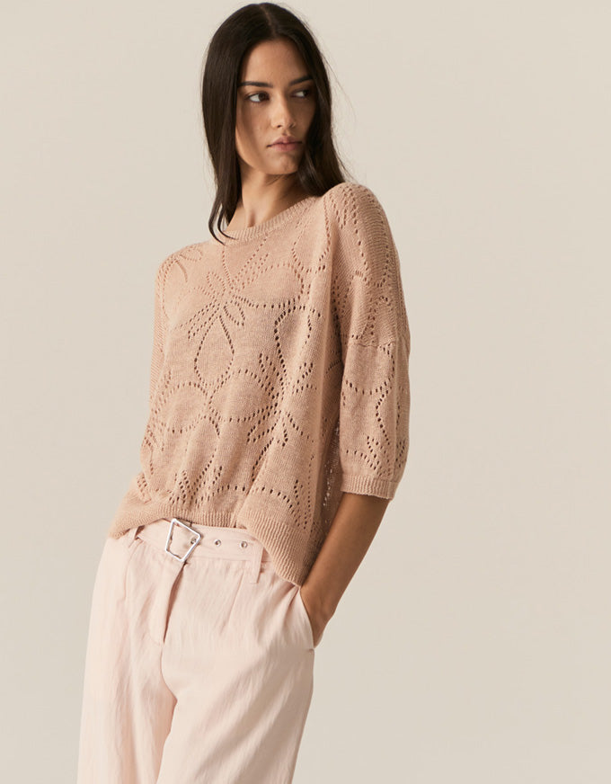 Milton Pointelle Tee Pink