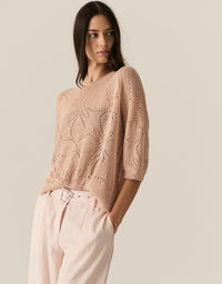 Milton Pointelle Tee Pink