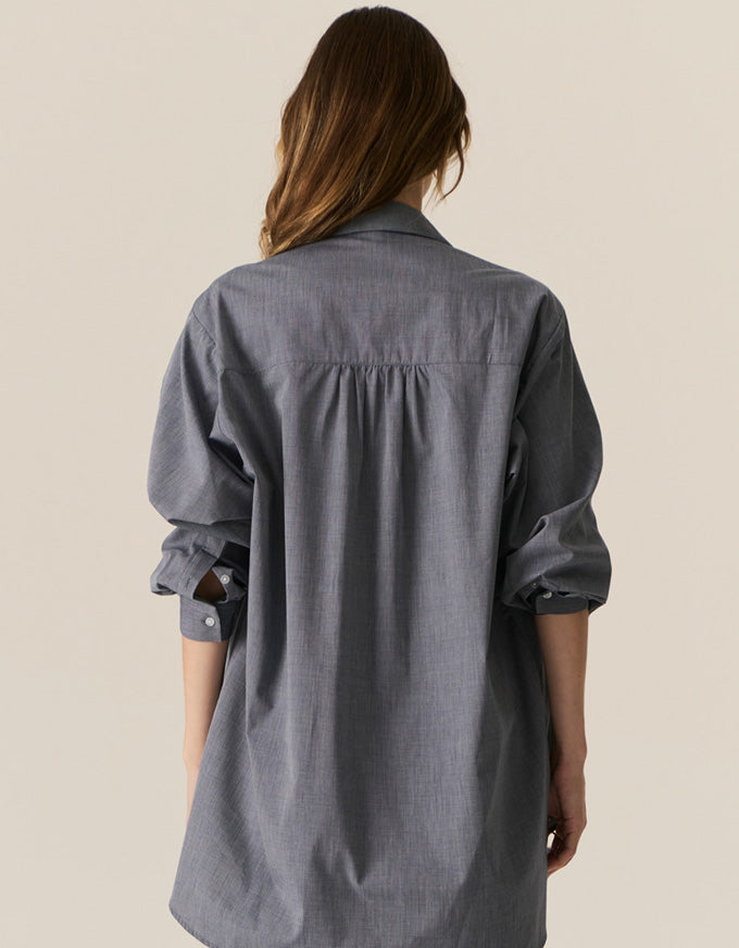 Cassis Fish Shirt Denim/Pebble