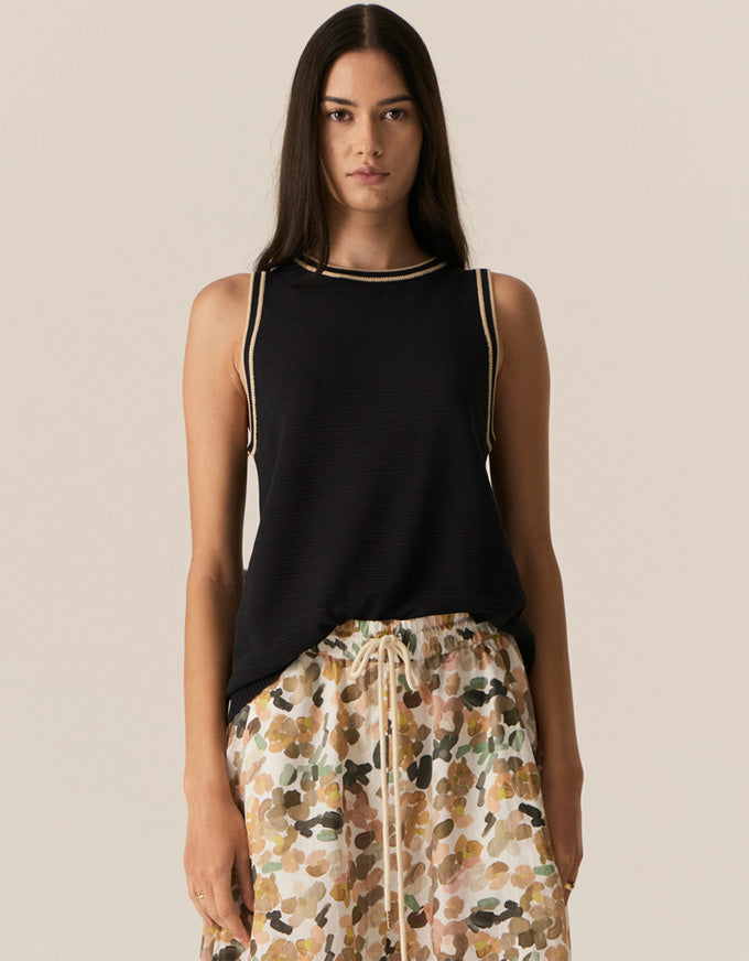 Tedd Knit Tank Ink/Camel