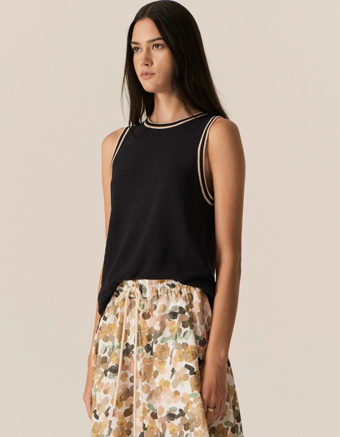 Tedd Knit Tank Ink/Camel