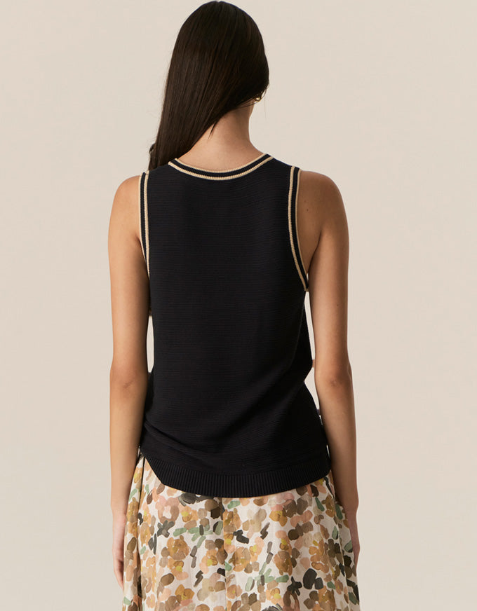 Tedd Knit Tank Ink/Camel