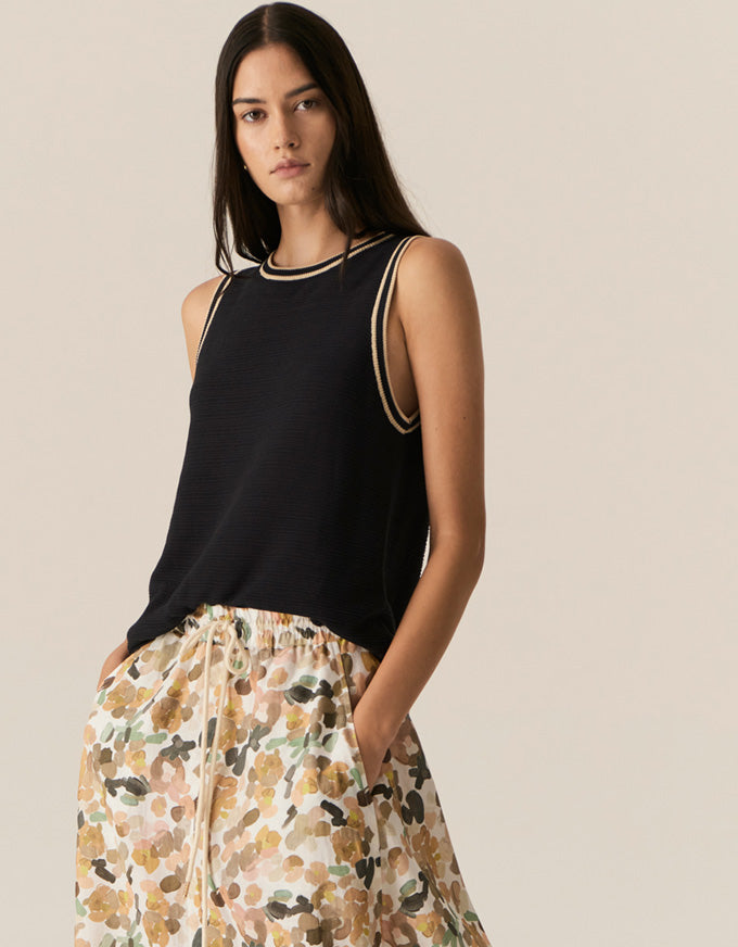 Tedd Knit Tank Ink/Camel