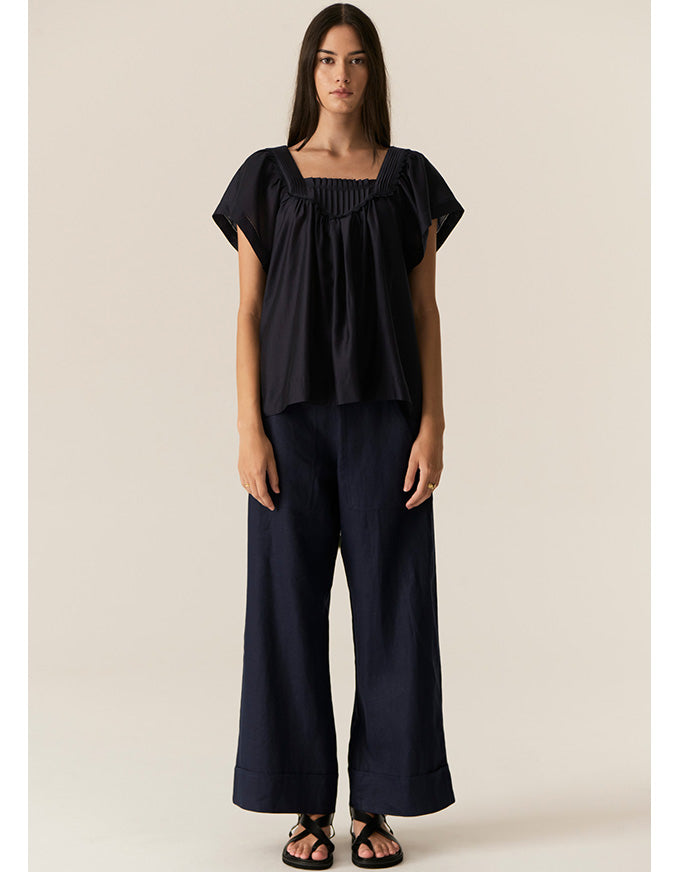 Saga Button Pant Ink