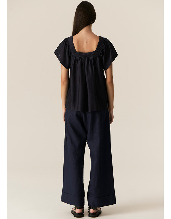 Saga Button Pant Ink