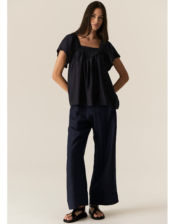 Saga Button Pant Ink
