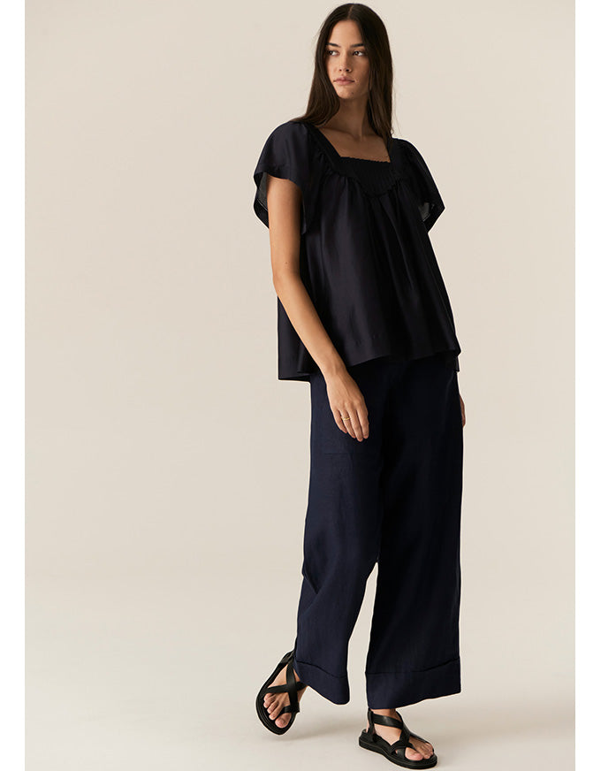 Saga Button Pant Ink