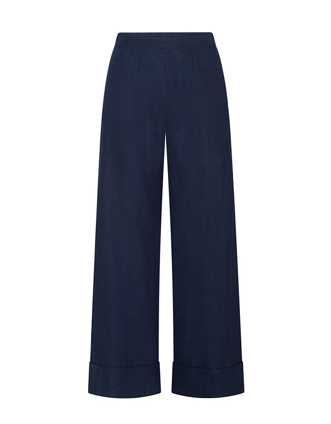 Saga Button Pant Ink
