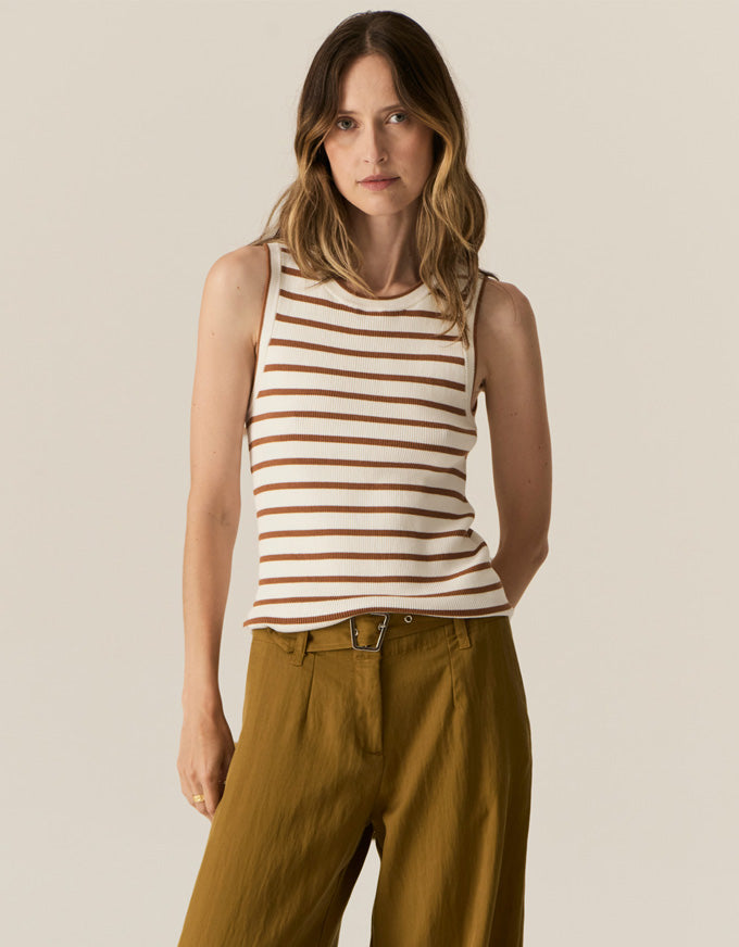 Luca Tank White/Camel
