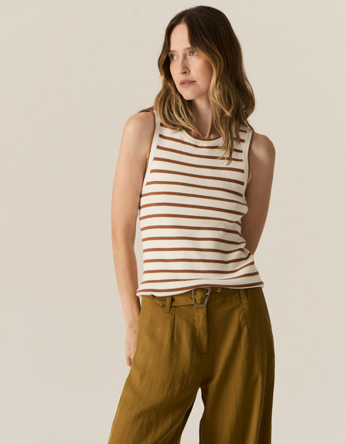 Luca Tank White/Camel