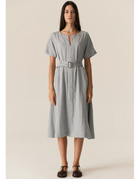Faire Belted Dress Sky