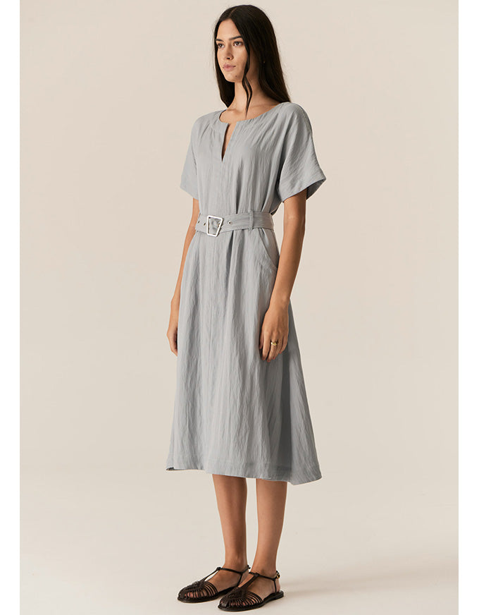 Faire Belted Dress Sky