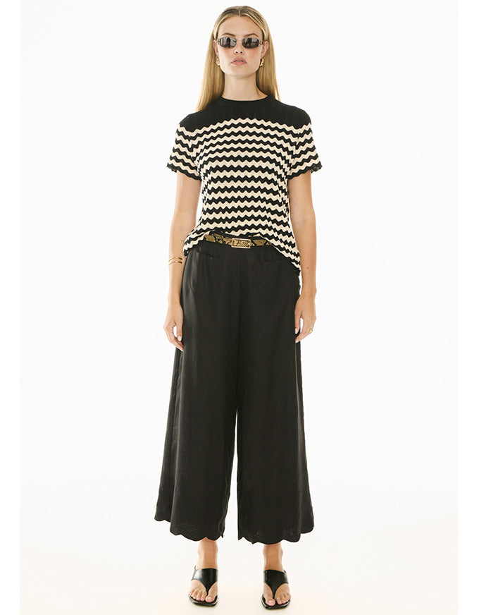 Bonde Knit Tee Black/Ivory