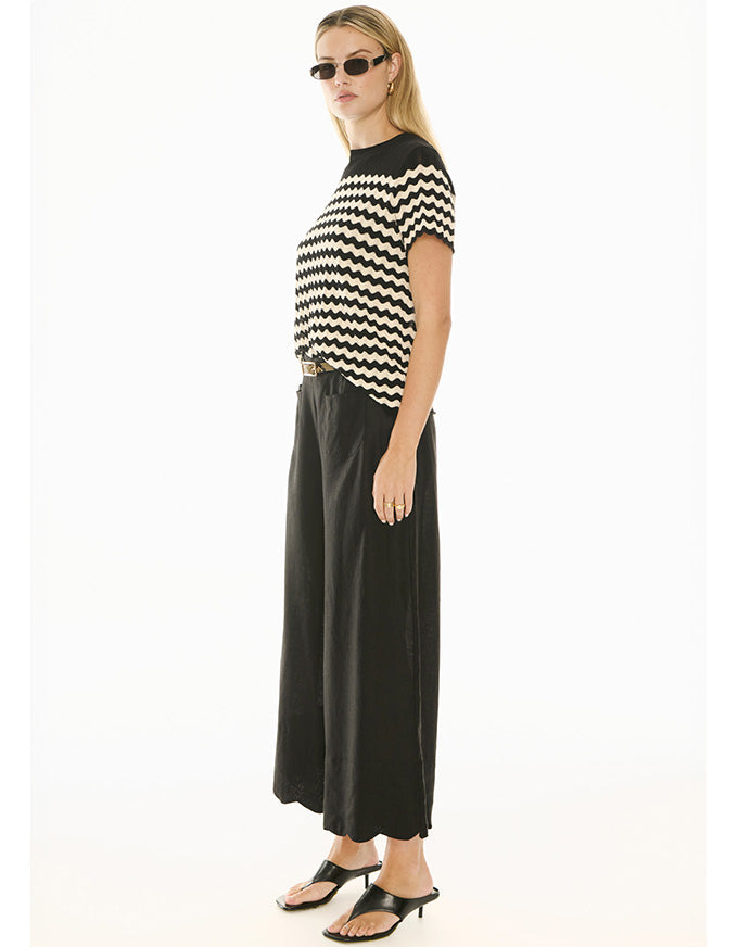 Bonde Knit Tee Black/Ivory