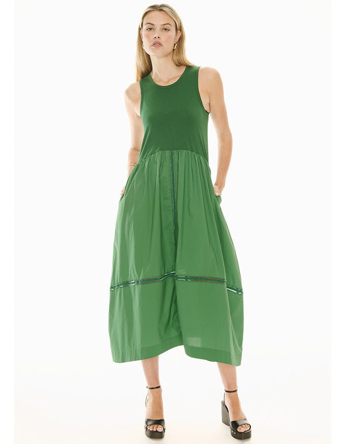 Orlo Lace Tank Dress Green