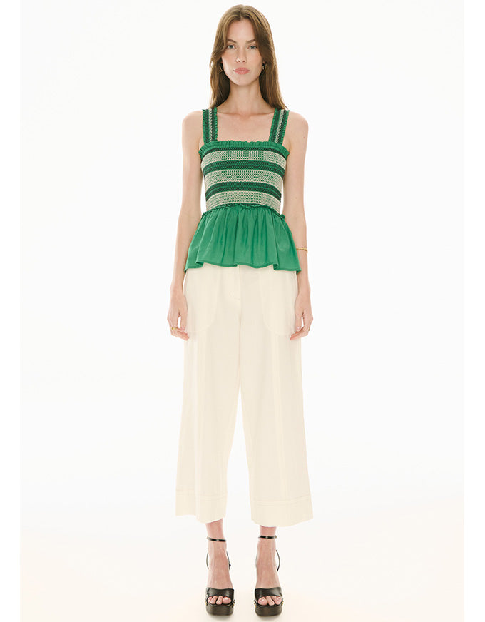 Nova Smocked Tank Green