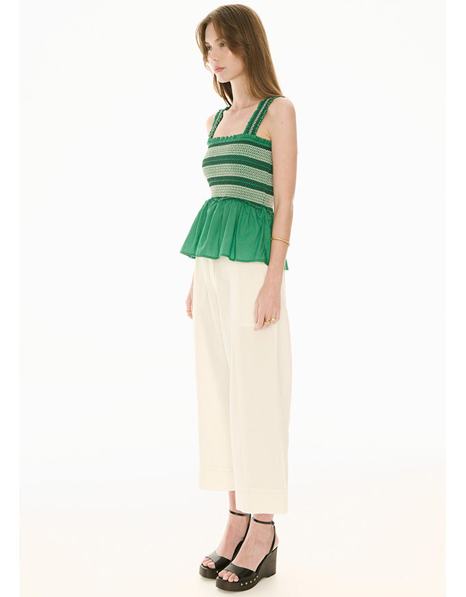 Nova Smocked Tank Green