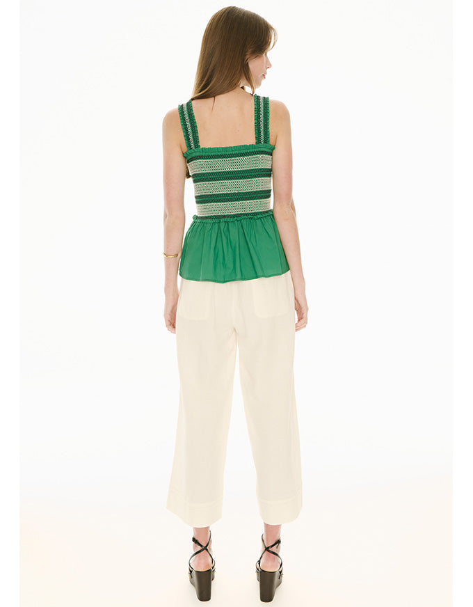 Nova Smocked Tank Green