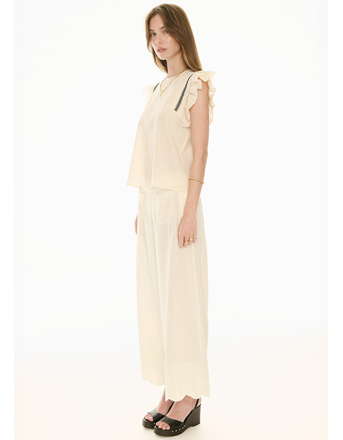 Safria Pant Scallop Ivory