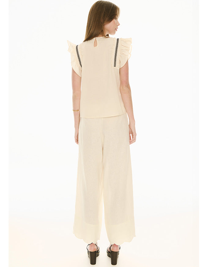 Safria Pant Scallop Ivory