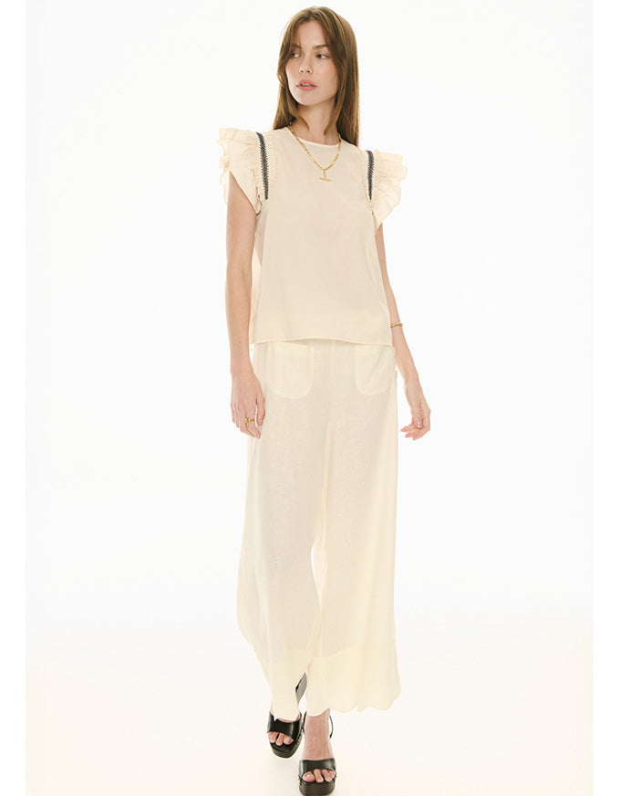 Safria Pant Scallop Ivory