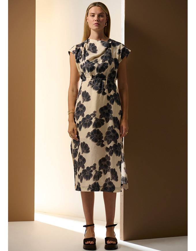 Amara Dress Draped Amara Print