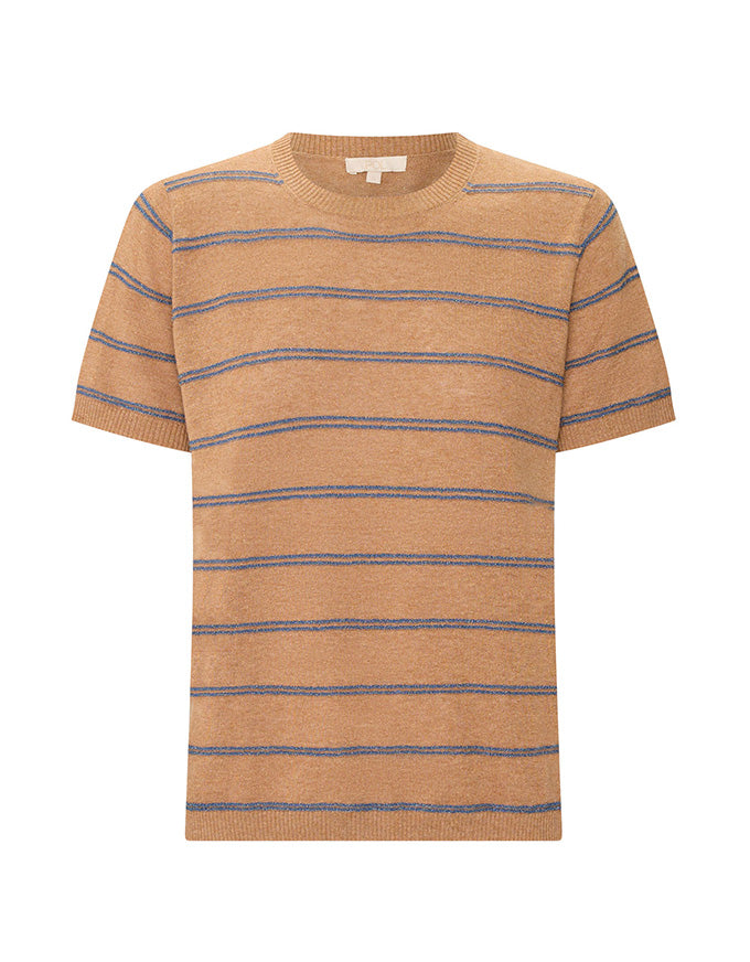 Sable Knit Tee Stripe Choc/Blue