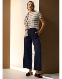 Sable Knit Tee Stripe Pebble/Blue