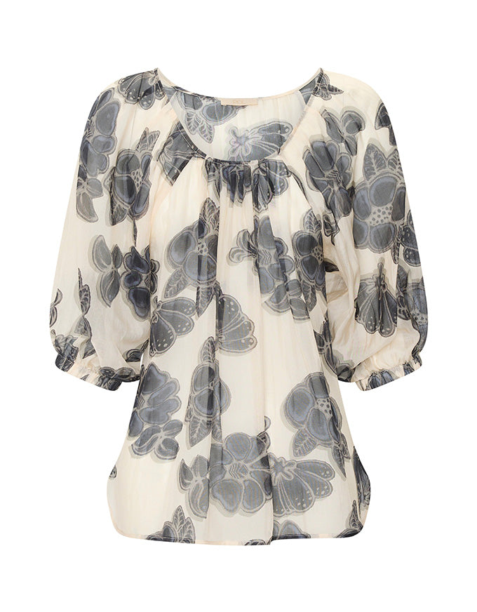 Amara Scoop Top Silk Amara Print