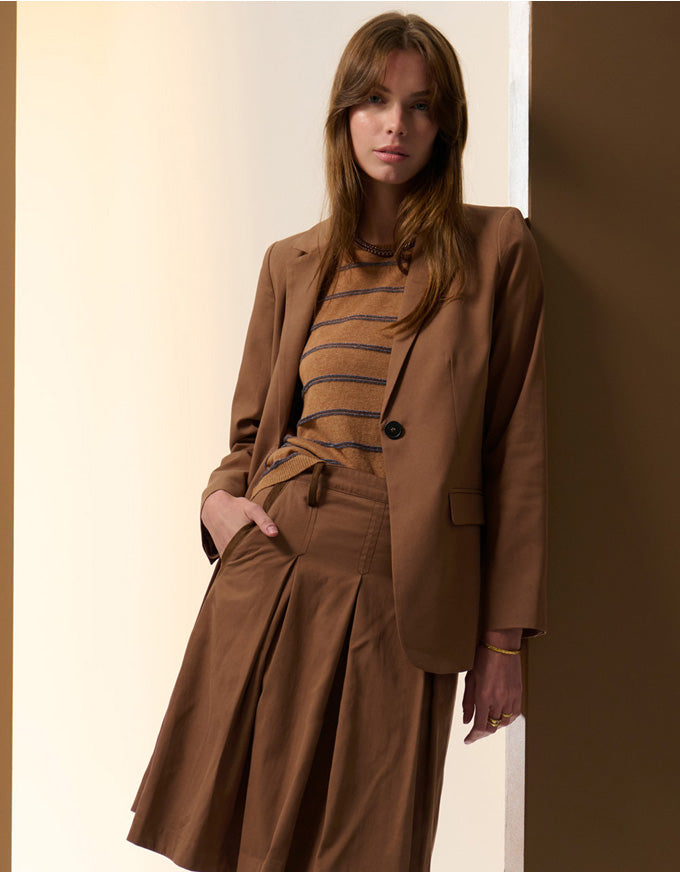 Sable Knit Tee Stripe Choc/Blue