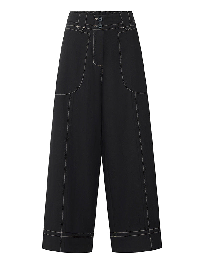 Oskar Cropped Pant Dark Blue