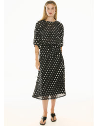 Clove Embroidered Top Black/Pebble