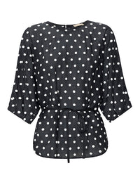 Clove Embroidered Top Black/Pebble