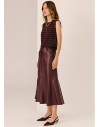 Carmel Stripe Vest Choc/Merlot