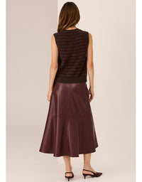 Carmel Stripe Vest Choc/Merlot