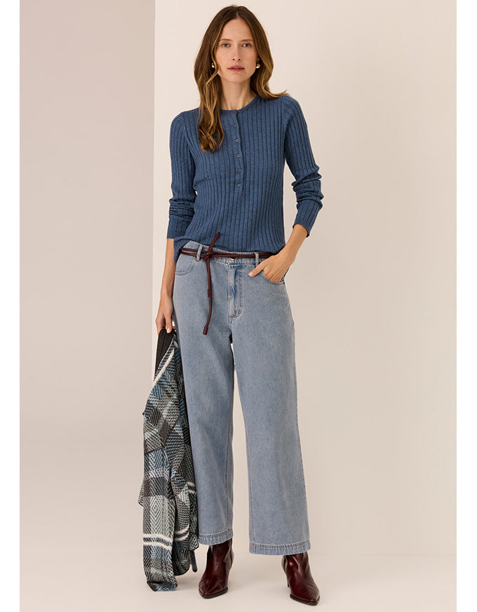 Andie Cropped Jean - Blue Wash