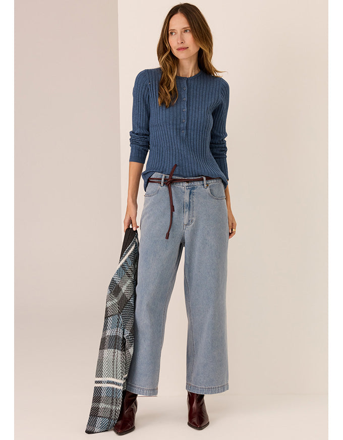 Andie Cropped Jean - Blue Wash