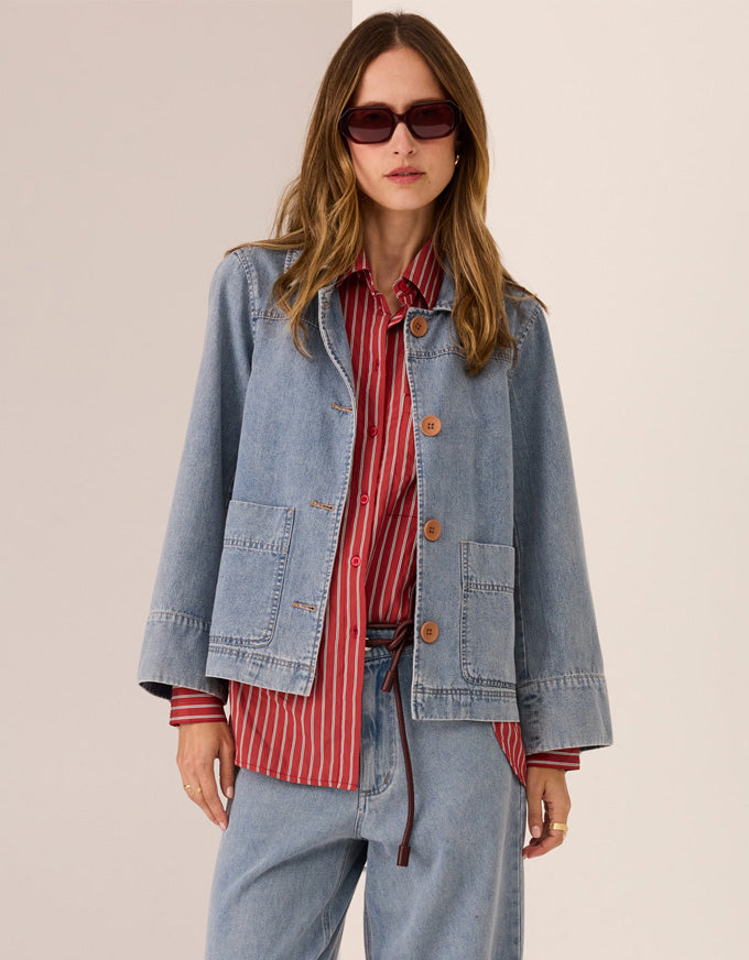 Andie Denim Jacket - Blue Wash