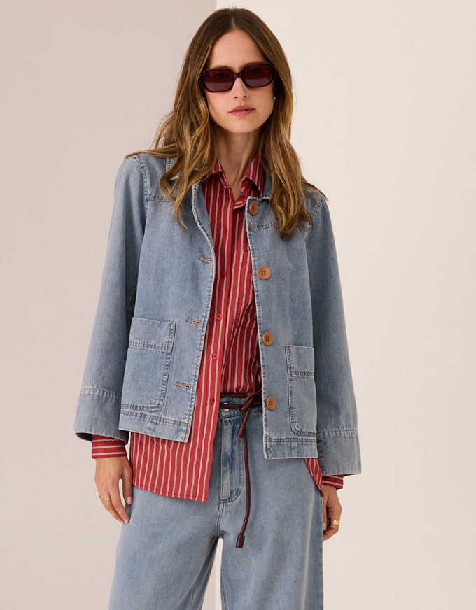 Andie Denim Jacket - Blue Wash