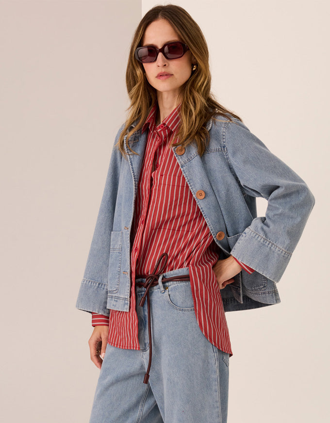 Marlon Stripe Shirt Red Stripe