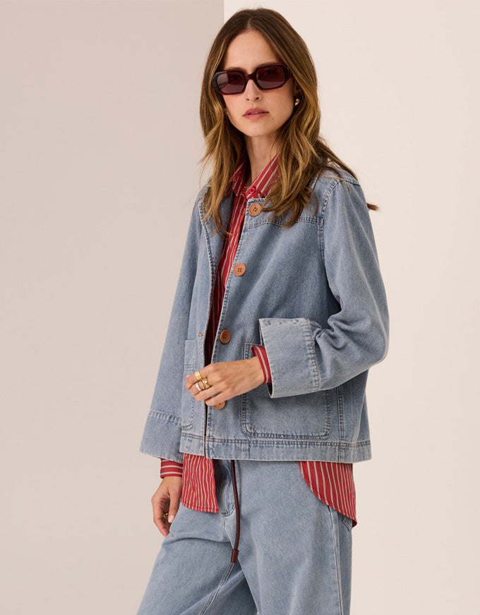 Andie Denim Jacket - Blue Wash