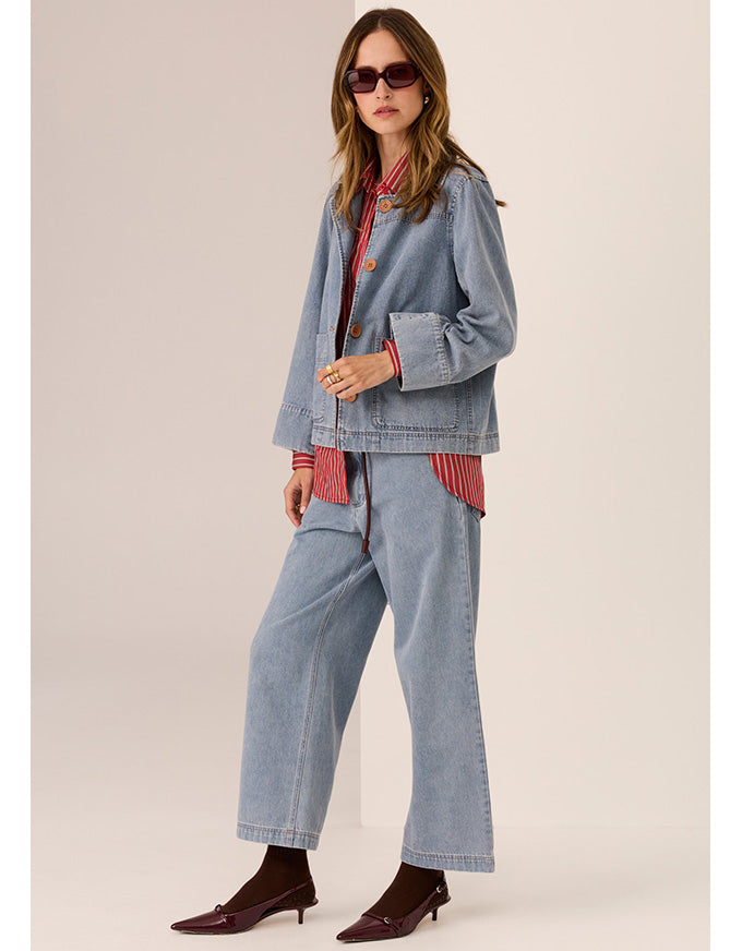 Andie Denim Jacket - Blue Wash