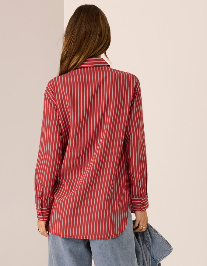 Marlon Stripe Shirt Red Stripe