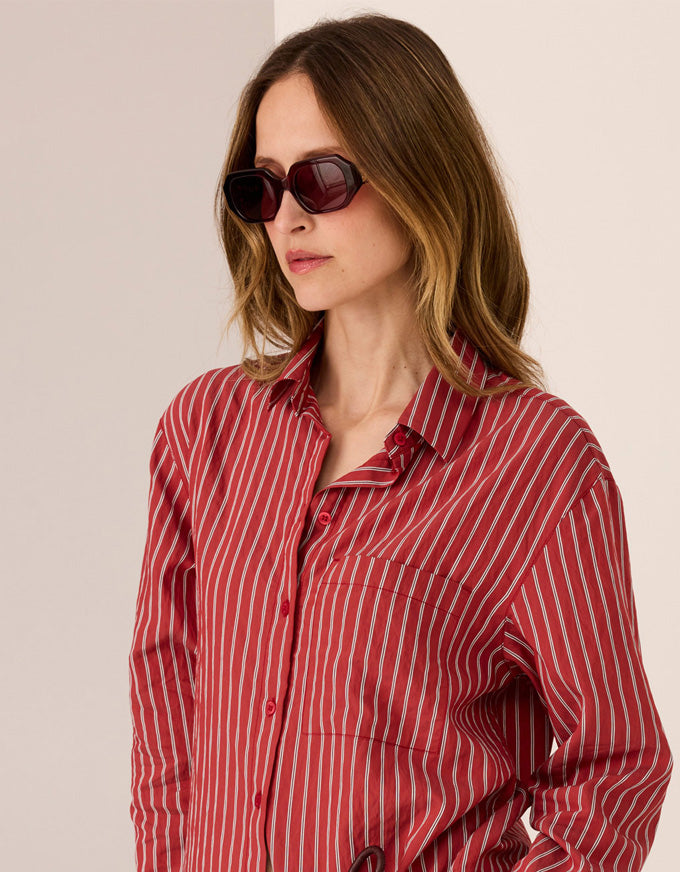 Marlon Stripe Shirt Red Stripe