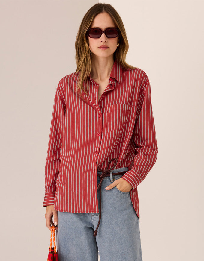 Marlon Stripe Shirt Red Stripe